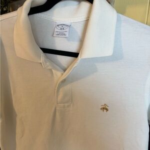 Brooks Brothers White Polo Shirt with Gold Logo